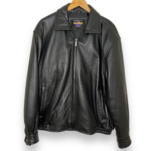 Hard Rock Cafe Black Leather Jacket - Picture 4 of 9